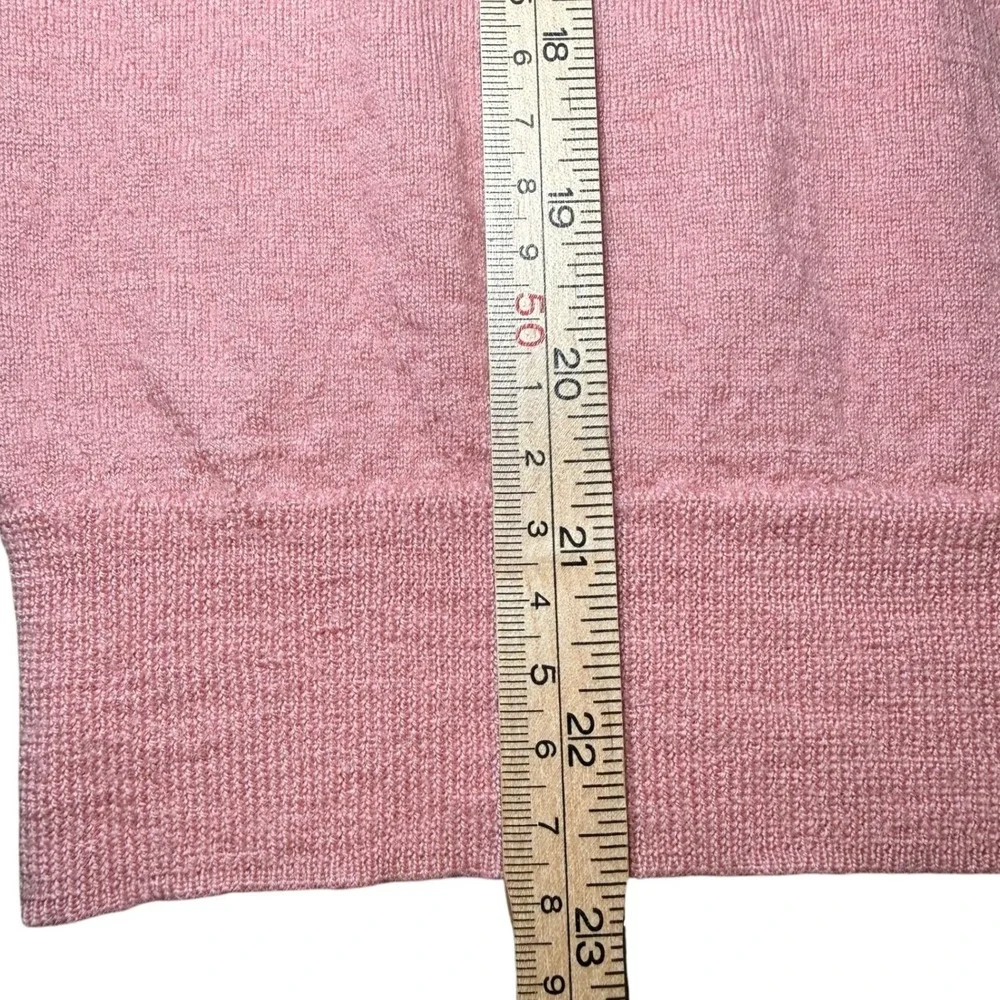 Tory Burch Crewneck Sweater Dusty Rose Pink Button Back Womens Medium Logo